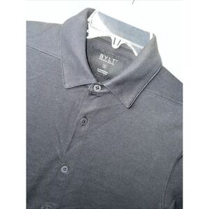 BYLT Shirt Men Small Black Long Sleeve Button Down Premium Basics Work Travel